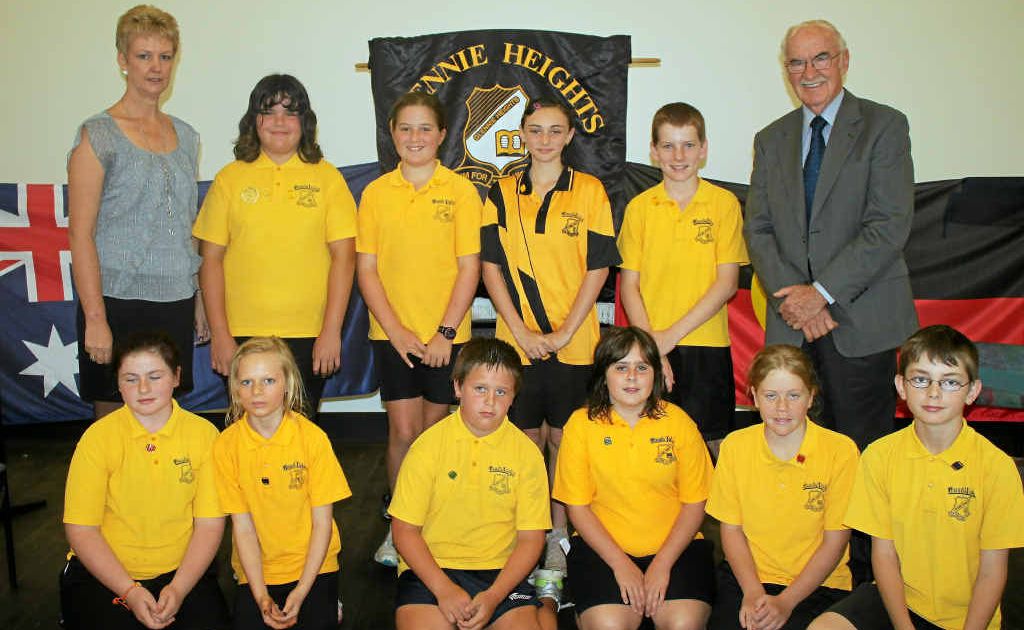 Principal Sandra Wright and the Mayor with the Glennie Heights school leaders for 2012, (back) Leesa Osborne, Caitlin Walker, Ayesha Edmunds, Kyle Webster, (front) Zhoie Ginger, Courtney Allen, Cruise Martin-Brown, Katelyn Koina, Chloe Thorne and Marshall Brown-heinemann. Principal Sandra Wright and the Mayor with the Glennie Heights school leaders for 2012, (back) Leesa Osborne, Caitlin Walker, Ayesha Edmunds, Kyle Webster, (front) Zhoie Ginger, Courtney Allen, Cruise Martin-Brown, Katelyn Koina, Chloe Thorne and Marshall Brown-heinemann.